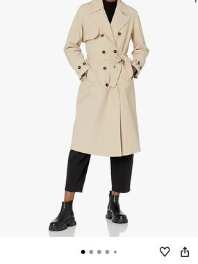 Amazon The Drop Women's Double-Breasted Trench Coat in Light Beige